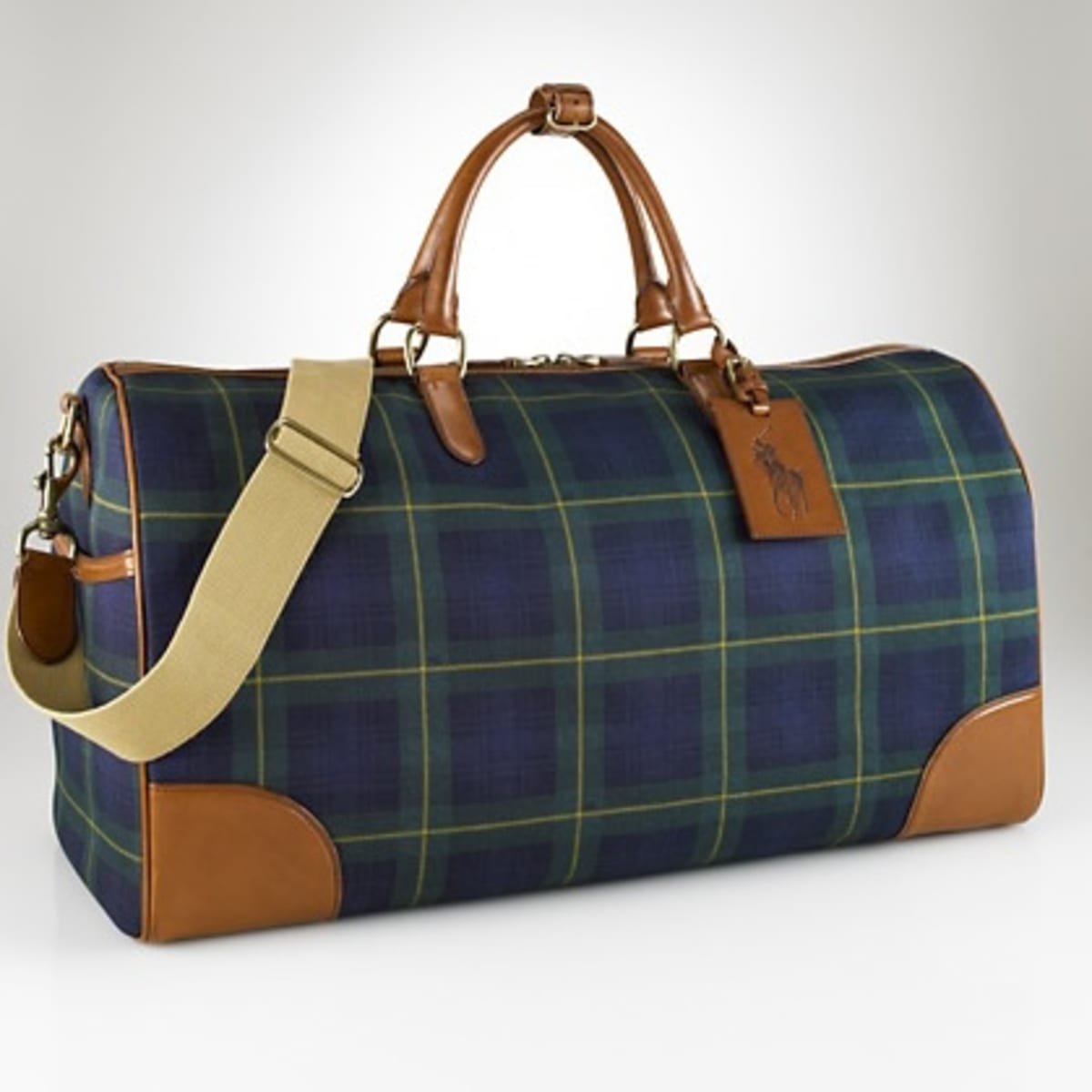 ralph lauren tartan bag