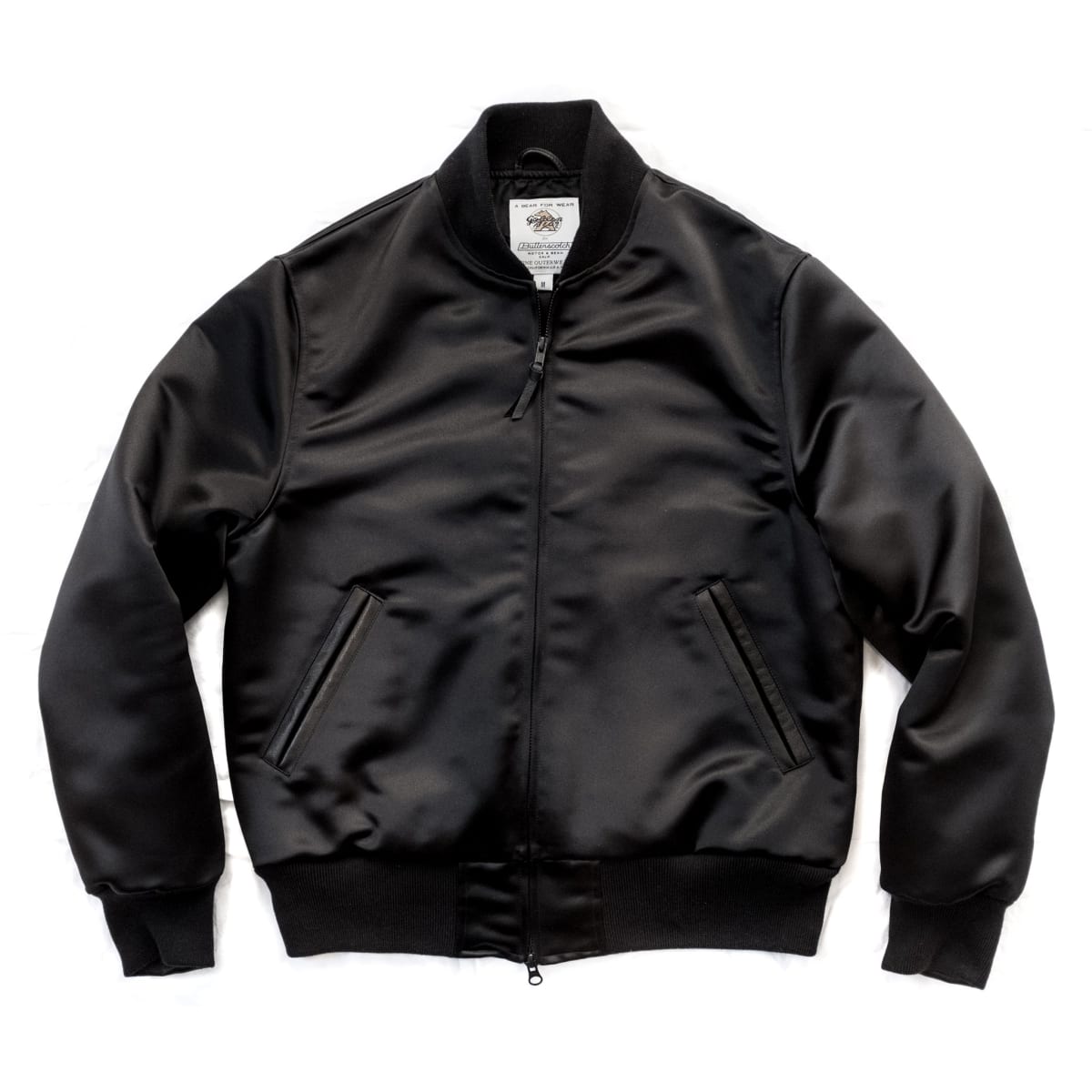 GOLDEN BEAR Sukajan Leather-Trimmed Satin Bomber Jacket for Men