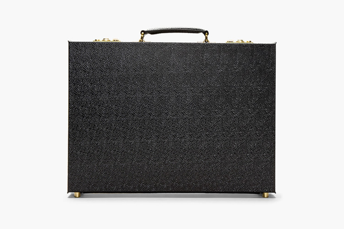 Thom Browne Black Pebbled Leather Briefcase - Acquire