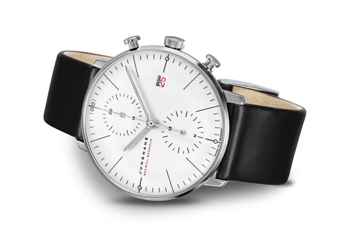 Junghans is releasing the Max Bill Chronoscope in 18 carat white